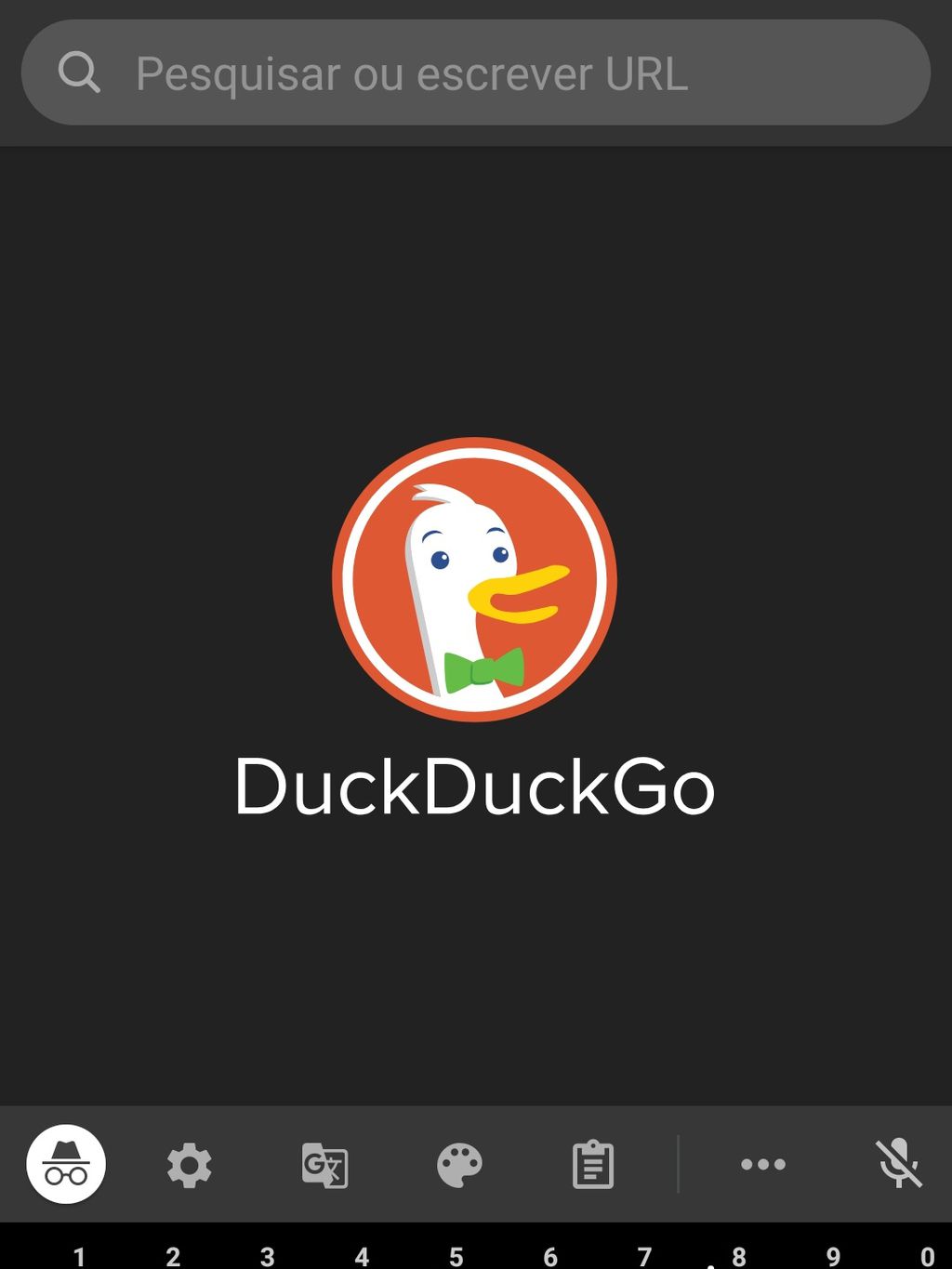 Tela inicial do DuckDuckGo Browser (Imagem: Douglas Ciriaco/Canaltech)