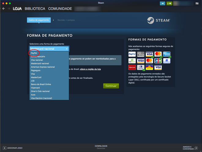 Como pagar jogos da Steam com sua conta PayPal - Canaltech