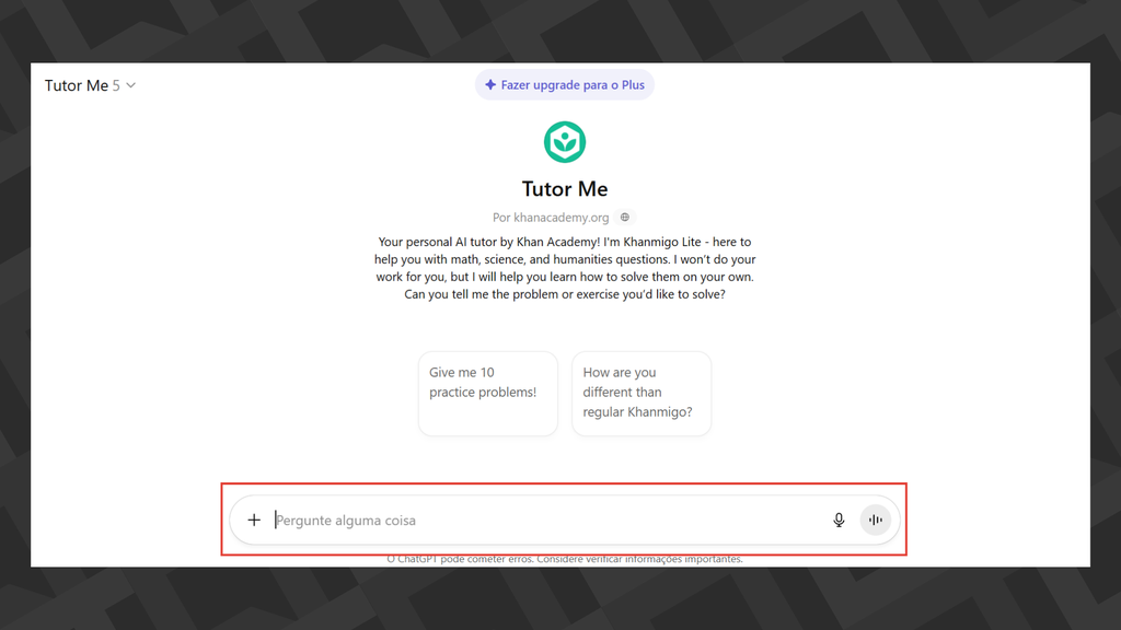 chat do GPT Tutor Me