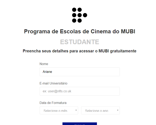 Algumas informações são verificadas antes que o seu acesso gratuito ao Mubi seja autorizado (Captura de tela: Ariane Velasco)