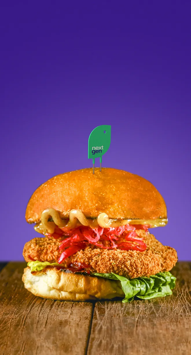 Tindle, sanduíche de frango vegetal da Next Gen Foods (Imagem: Reprodução/Next Gen Foods)