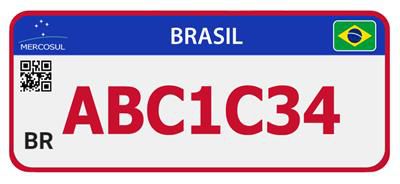 Placa Mercosul vermelha