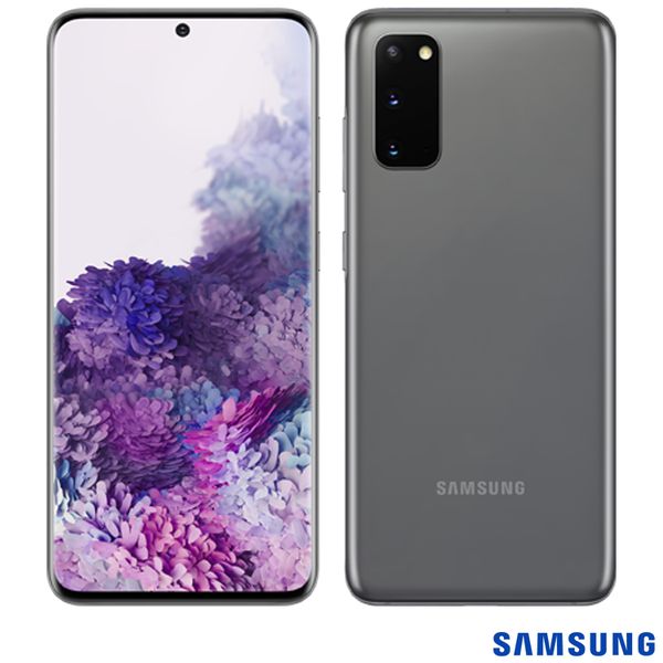 Samsung Galaxy S20 Cinza, com Tela Infinita de 6,2”, 4G, 128GB, Câmera Tripla de 64MP+12MP+12MP - SM-G980FZAJZTO [CUPOM]