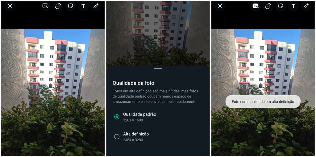 Altere a qualidade de fotos e vídeos enviados em conversas no WhatsApp (Imagem: Captura de tela/Thiago Furquim/Canaltech)