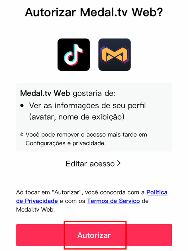 Autorize o acesso (Imagem: André Magalhães/Captura de tela)
