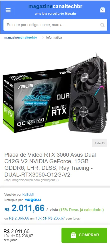 Placa de Vídeo RTX 3060 Asus Dual O12G V2 NVIDIA GeForce, DLSS, 12GB ...