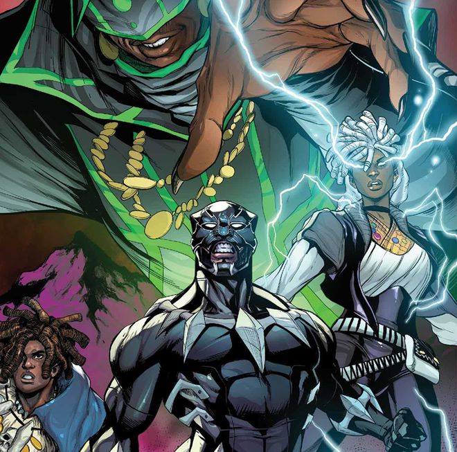 O Cavaleiro da Lua Ultimate enfrenta T'Challa, Killmonger e Tempestade (Imagem: Reprodução/Marvel Comics)
