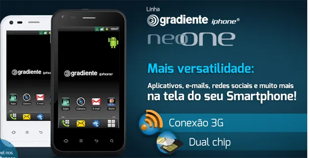 Gradiente tem celulares com a marca Iphone (Imagem: Divulgação/Gradiente)