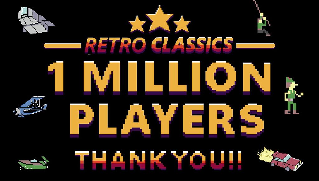Agradecimento ao 1 milhão de jogadores no Retro Classics