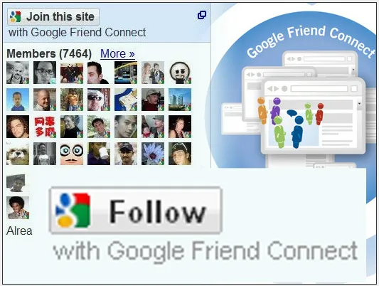 O Friend Connect permitia mostrar seu interesse por determinados sites (Imagem: Reprodução/Google)