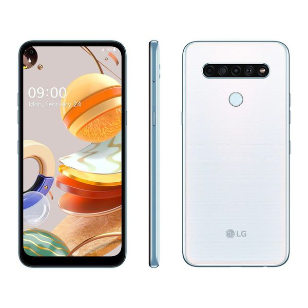 Smartphone LG K61 128GB Branco 4G Octa-Core - 4GB RAM 6,53” Câm. Quádrupla + Selfie 16MP [APP + CLIENTE OURO]