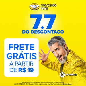 7.7 do Descontaço no Mercado Livre: R$ 37 milhões em cupons, frete grátis em vários produtos a partir de R$ 19, parcelamento em até 21x com Cartão Mercado Pago + Lista de cupons na descrição da oferta 🚨