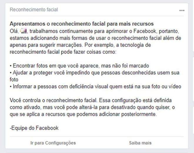 Facebook passa a avisar usuários sobre novos recursos de reconhecimento facial