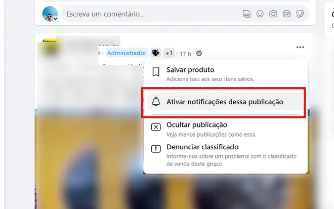 Use a função para receber notificações — desse jeito, você não precisará comentar na postagem (Imagem: Captura de tela/André Magalhães/Canaltech)