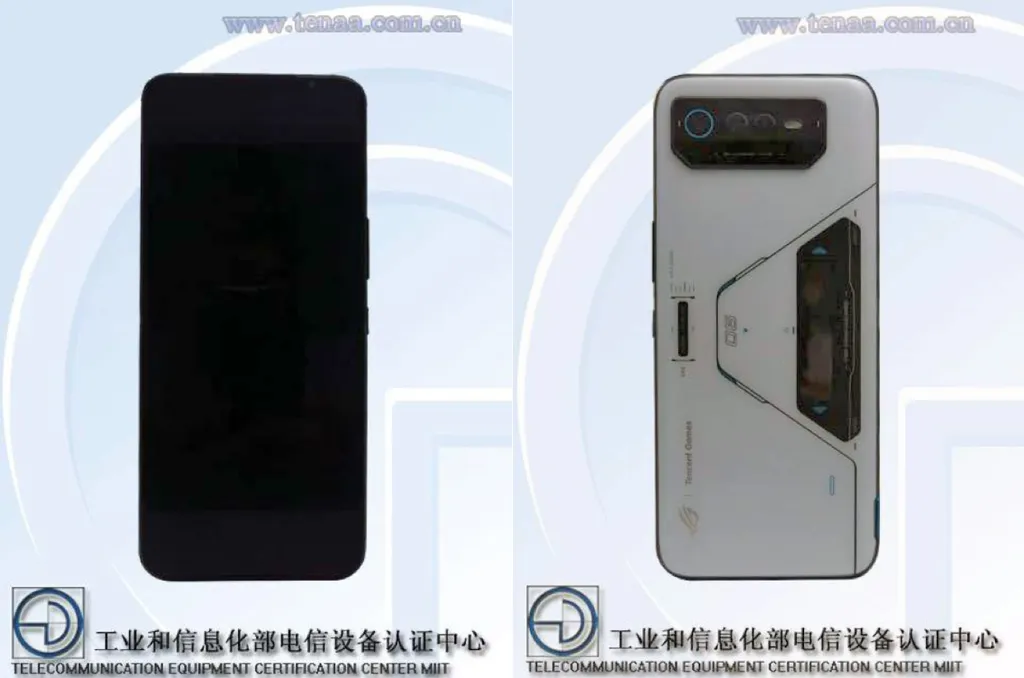 Fotos revelam design do ROG Phone 6, smartphone gamer da ASUS com tela traseira (Imagem: Reprodução/TENAA)