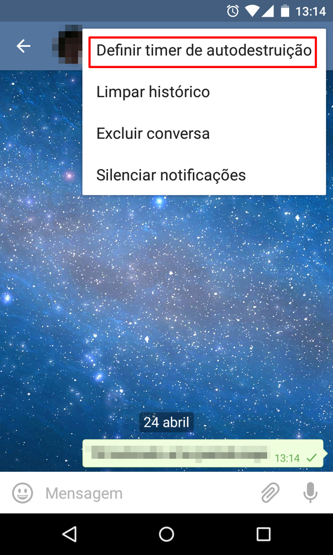 Chat secreto no Telegram Chat secreto no Telegram
