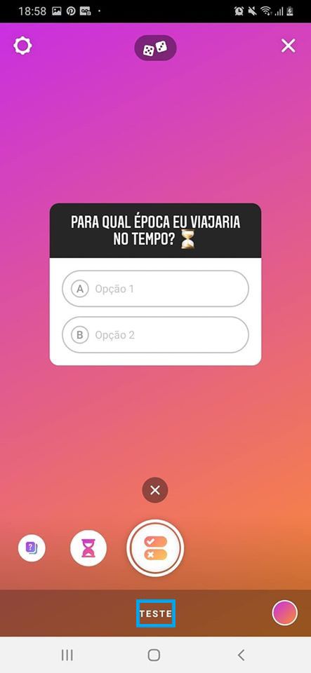 Outro modo de adicionar um quiz no Instagram (Captura de tela: Ariane Velasco)