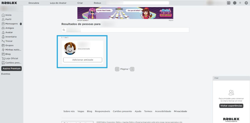 Como adicionar amigos no Roblox