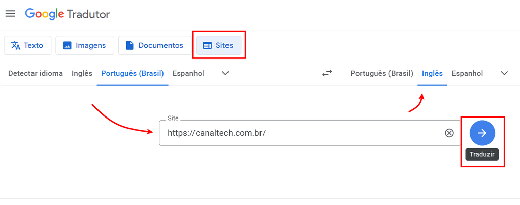 Como usar o Google Tradutor para traduzir sites da web (Imagem: Captura de tela/Guilherme Haas/Canaltech)