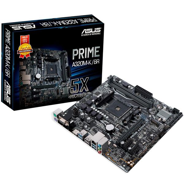 Placa-Mãe Asus Prime A320M-K/BR, AMD AM4, mATX, DDR4 [BOLETO]