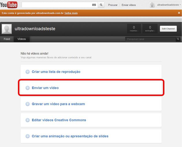 Opções de vídeos Opções de vídeos