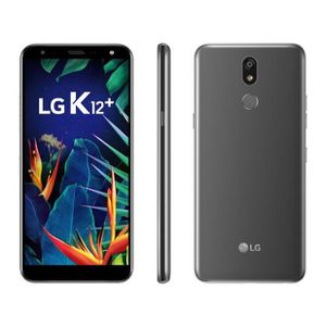 R$ 599 em 10x - Smartphone LG K12+ 32GB Preto 4G 3GB RAM - 5,7” Câm. 16MP Selfie 8MP Inteligência Artificial Preto [FRETE GRÁTIS]
