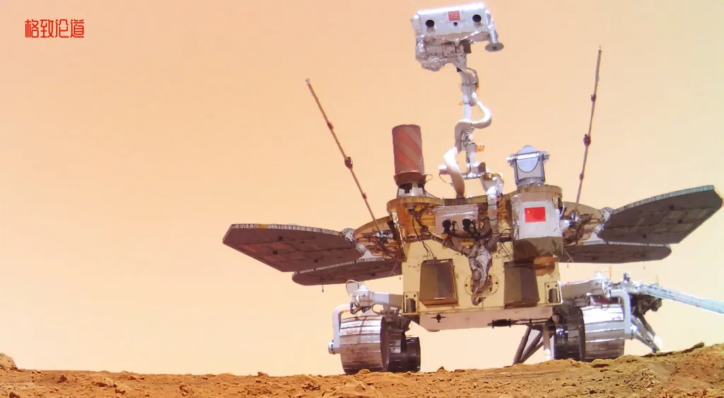 Uma selfie do rover Zhurong em solo marciano (Imagem: Reprodução/CNSA)