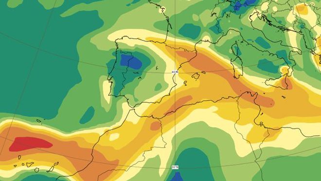 Previsão da propagação da pluma de dióxido de enxofre nos próximos dias (Imagem: Reprodução/CAMS)