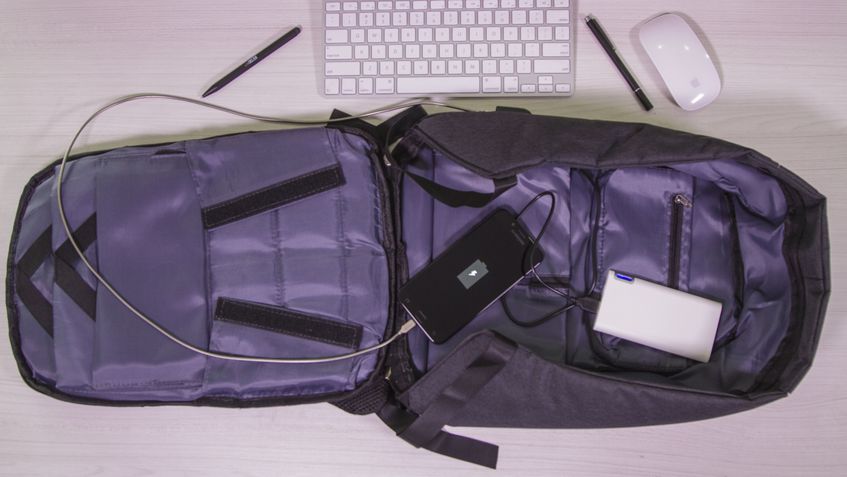 Interior mochila antifurto Interior mochila antifurto