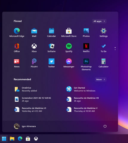 Windows 11 menu Iniciar novo