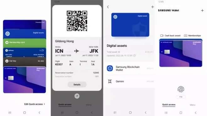 A carteira da Samsung terá suporte a chaves, cartões, credenciais e sistema de pagamento integrado (Imagem: Reprodução/Samsung)