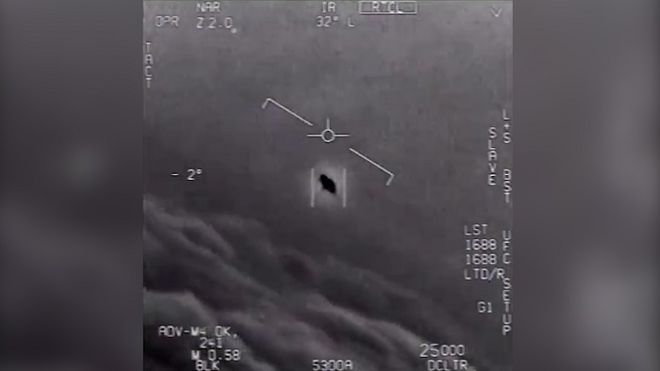 Avistamento de um OVNI confirmado pela Marinha do Estados Unidos (Imagem: Reprodução/Marinha dos EUA)