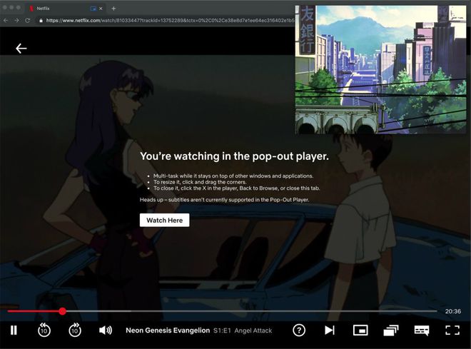 Netflix testa recurso de picture-in-picture entre usuários do Mac (Foto: Reprodução / MacRumors)