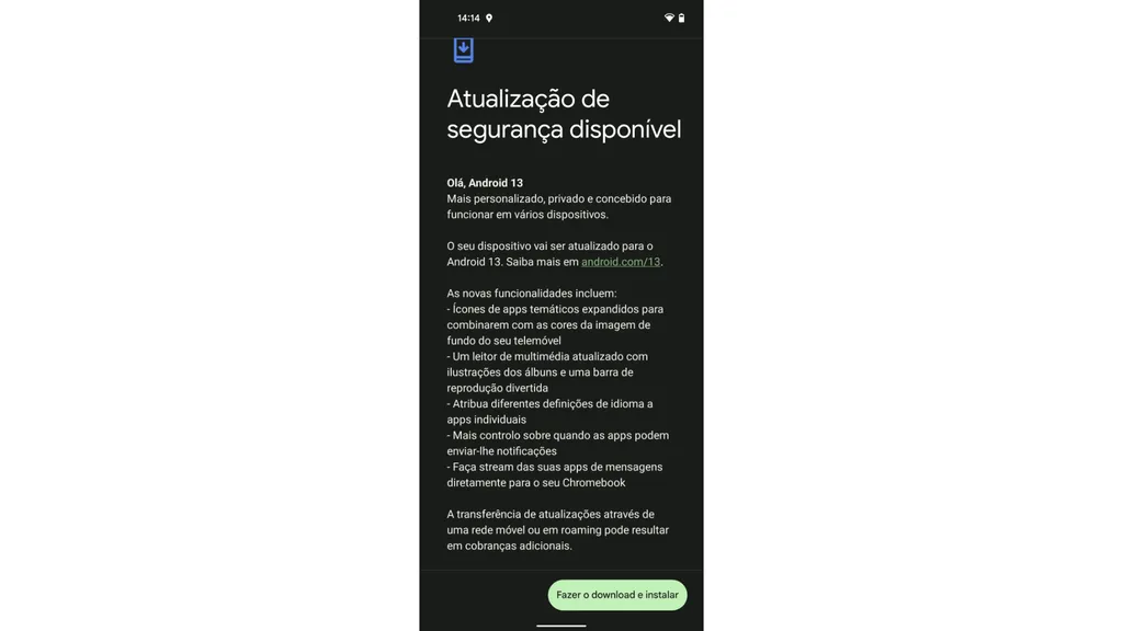 Android 13 é liberado também para usuários brasileiros, mas somente nos celulares da linha Pixel (Imagem: Matheus Bigogno/Canaltech)