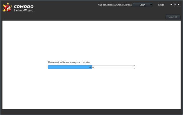 1 - Escaneamento inicial - Comodo Backup 1 - Escaneamento inicial - Comodo Backup