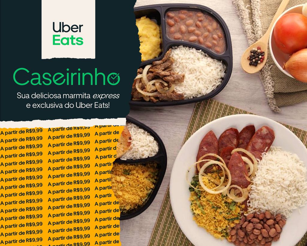 Caseirinho é a opção de marmita express do Uber Eats / Foto: Uber (Reprodução)
