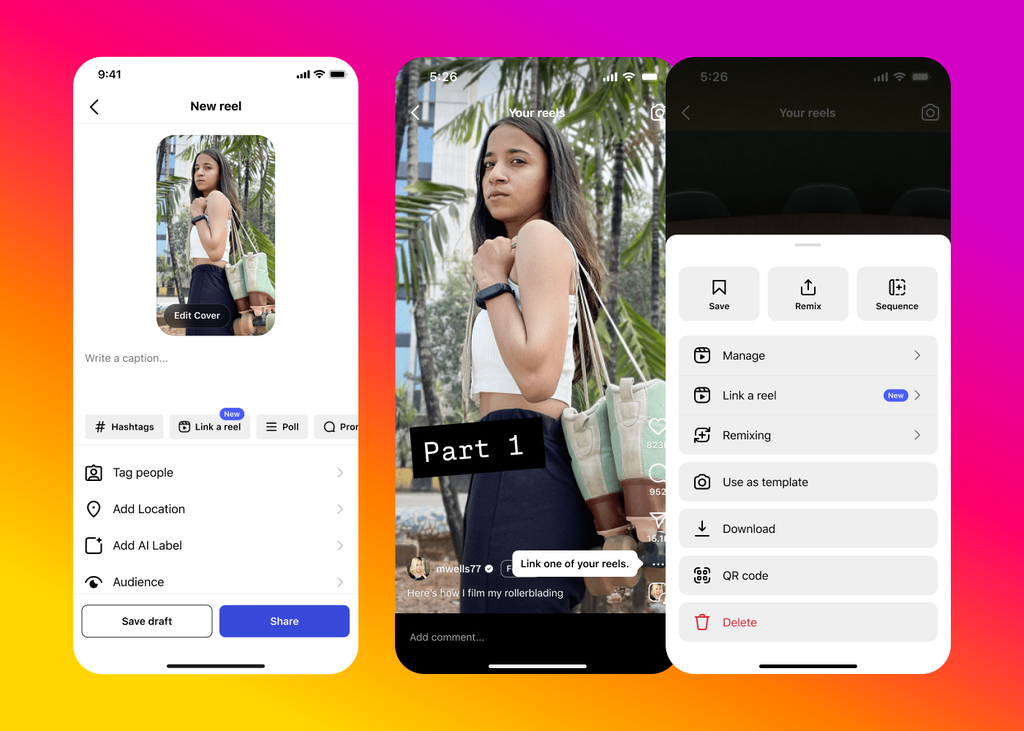Instagram libera opção para linkar Reels (Imagem: Divulgação/Meta)