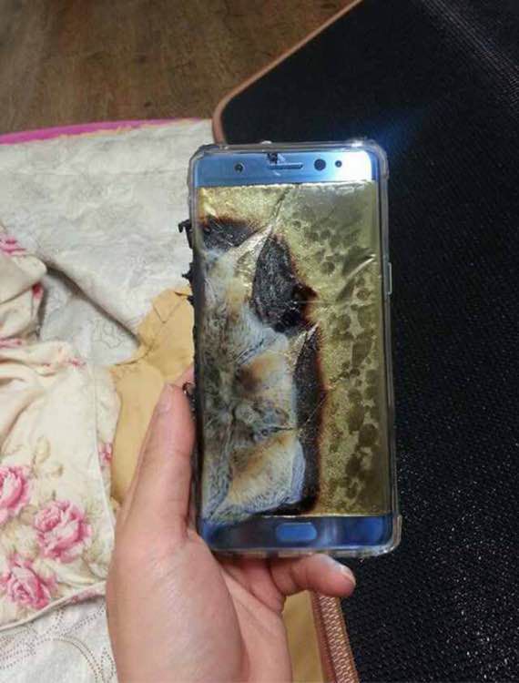 Galaxy Note 7 queimado