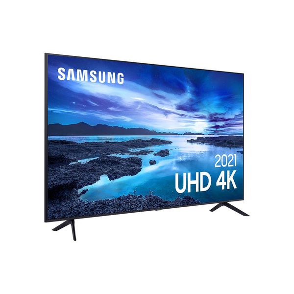 Smart TV Samsung 58" UHD Processador Crystal 4K 58AU7700 Tela Sem Limites Visual Livre de Cabos