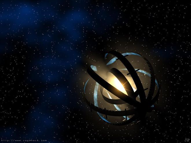 A esfera de Dyson, se existir, podria ser um exemplo de civilização alienígena tecnológica se expandindo e alterando o espaço que ocupam no universo (Imagem: Reprodução/Capnhack/Domínio Público)