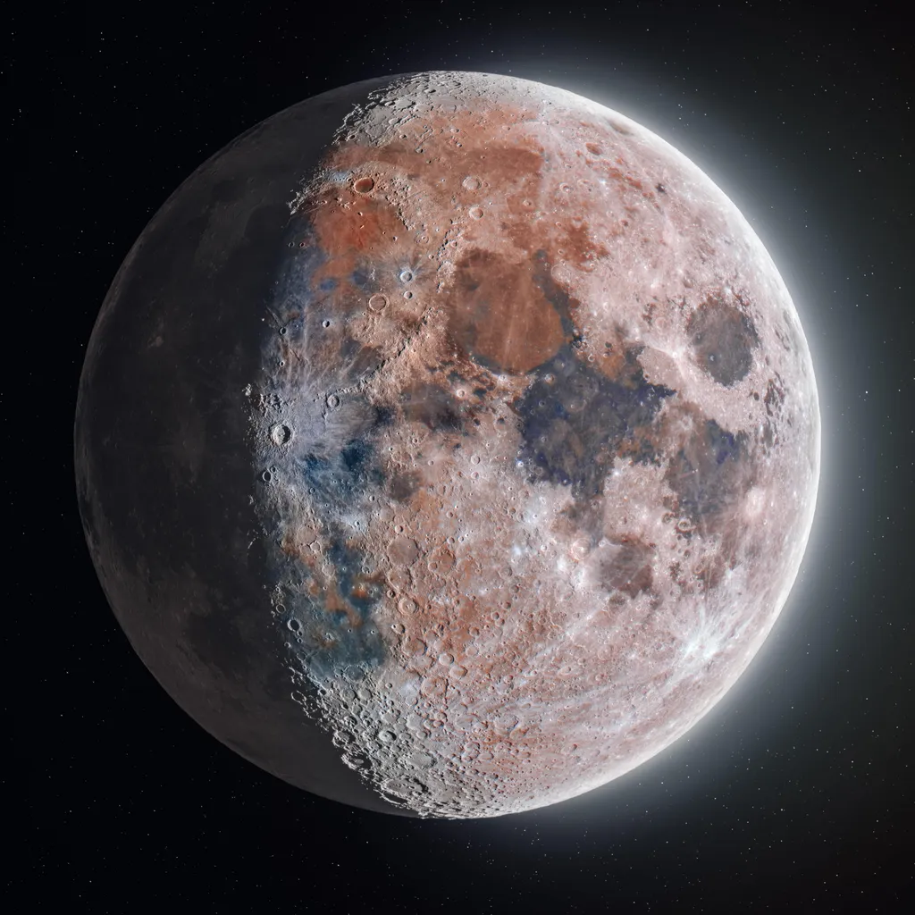 Imagem da Lua produzida por duas pessoas usando mais de 200.000 fotos (Imagem: Reprodução/Andrew McCarthy/Connor Matherne)