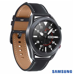 Galaxy Watch3 45mm Samsung Preto com 1,4", Pulseira de Couro, Bluetooth, LTE e 8GB [CUPOM]