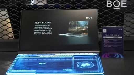 BOE mostra tela com taxa de atualização superior a 500 Hz