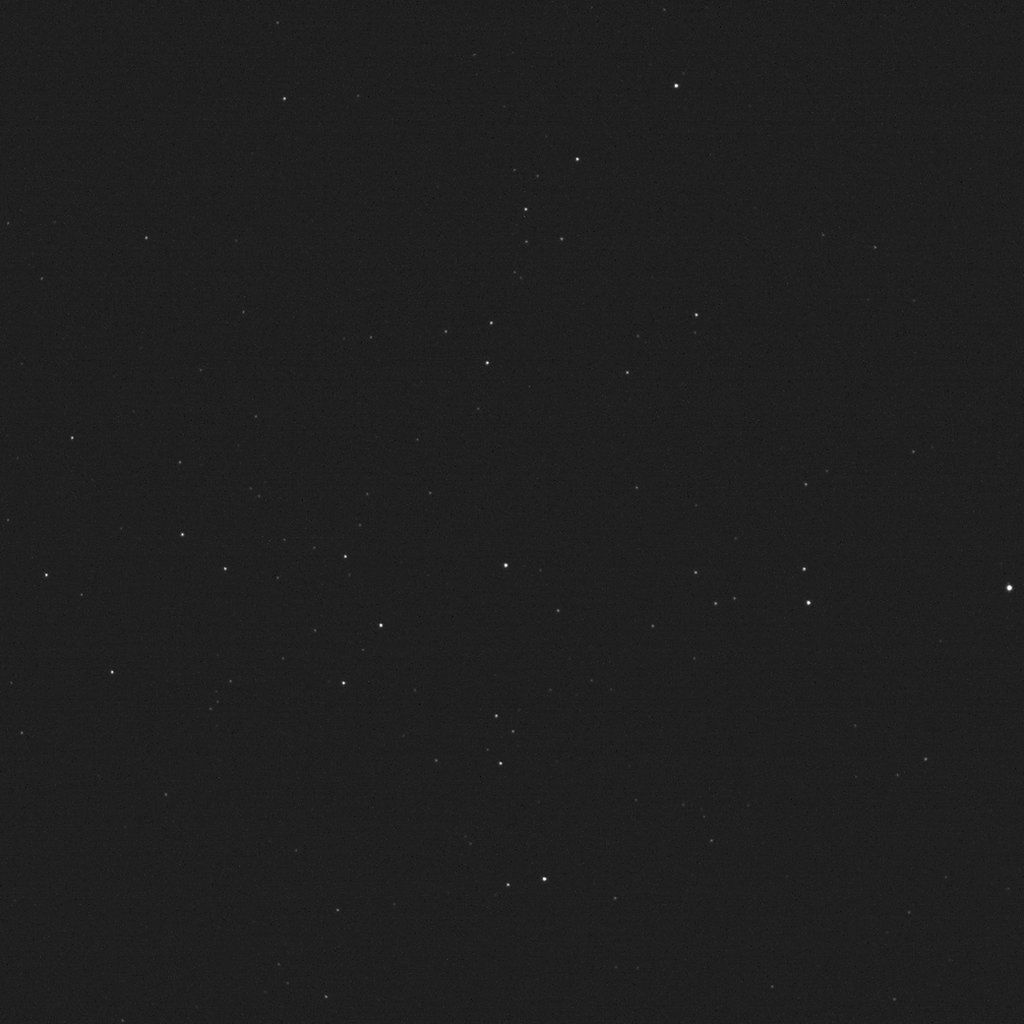 Foto feita no dia 10 de dezembro, que mostra as estrelas do aglomerado Messier 38 (Imagem: Reprodução/NASA/Johns Hopkins APL)