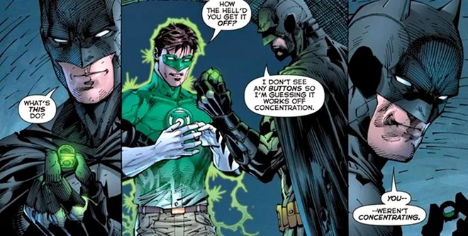 Batman superando o Lanterna Verde Hal Jordan com sua astúcia (Imagem: Reprodução/DC Comics)