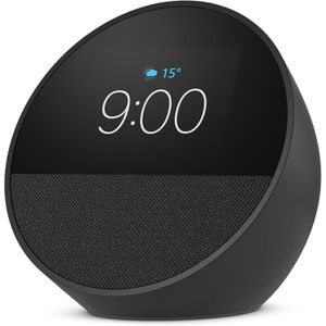 Novo Echo Spot com Alexa (2024) | Despertador inteligente com som vibrante | Cor Preta