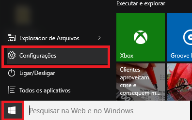 Configurações Windows 10
