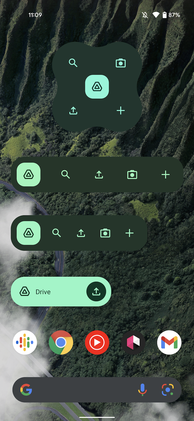 Os aplicativos podem até não ficar com a cara do Material You, mas a implementação do design nos widgets faria muito bem para o visual do Android (Imagem: Reprodução/9to5Google)