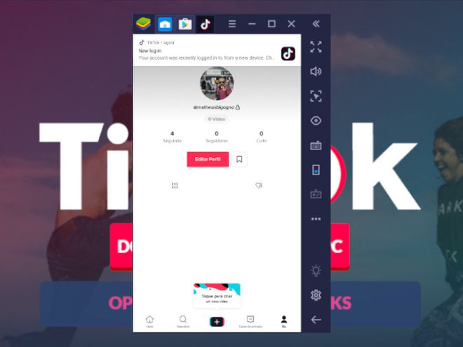 Agora você pode utilizar o TikTok diretamente no PC ou no Mac (Captura de tela: Matheus Bigogno)
