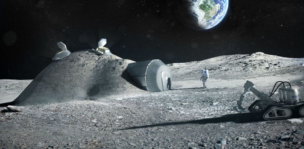 Conceito de base lunar (Imagem: ESA)